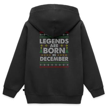 Laid de Noël / Legends / cadeaux - Sweat Premium à capuche zippé enfant bio - noir - Dos - AI Model Kid Male (0cm)