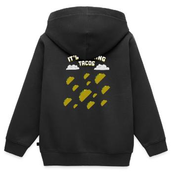 Tacos / Cadeaux - Sweat Premium à capuche zippé enfant bio - noir - Dos - AI Model Kid Male (0cm)