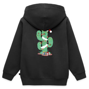 Weihnachts Kaktus Christmas Cactus Geschenk Xmas - Kinder Premium Organic Zip Hoodie - Schwarz - Hinten - AI Model Kid Male (0cm)