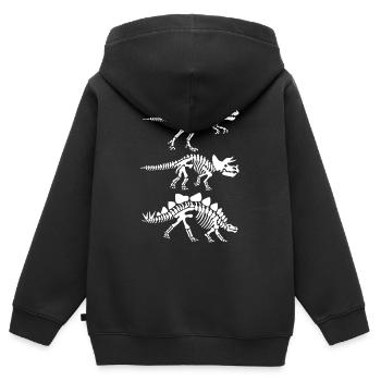 anatomie du squelette de dinosaure - Sweat Premium à capuche zippé enfant bio - noir - Dos - AI Model Kid Male (0cm)