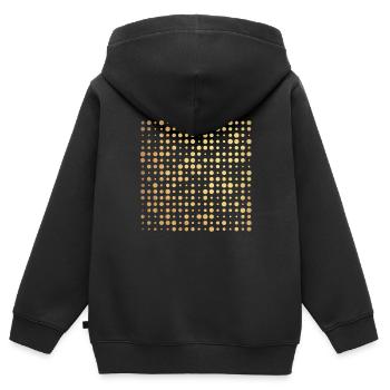 goldene Punkte - Kinder Premium Organic Zip Hoodie - Schwarz - Hinten - AI Model Kid Male (0cm)