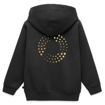 goldene Punkte - Kinder Premium Organic Zip Hoodie - Schwarz - Hinten - AI Model Kid Male (0cm)