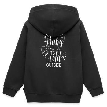 Baby it s cold outside Hiver Christmas - Sweat Premium à capuche zippé enfant bio - noir - Dos - AI Model Kid Male (0cm)