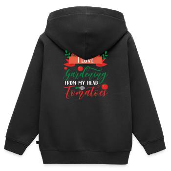 Gartenarbeit - Kinder Premium Organic Zip Hoodie - Schwarz - Hinten - AI Model Kid Male (0cm)
