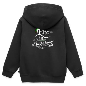 Elfe in Ausbildung - Kinder Premium Organic Zip Hoodie - Schwarz - Hinten - AI Model Kid Male (0cm)
