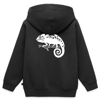 chamäleon - Kinder Premium Organic Zip Hoodie - Schwarz - Hinten - AI Model Kid Male (0cm)