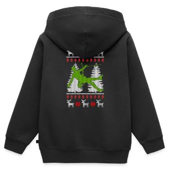 Klettern Bouldern Ugly Christmas Geschenk - Kinder Premium Organic Zip Hoodie - Schwarz - Hinten - AI Model Kid Male (0cm)