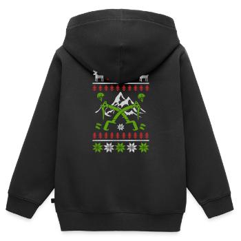 Klettern Bouldern Ugly Christmas - Kinder Premium Organic Zip Hoodie - Schwarz - Hinten - AI Model Kid Male (0cm)