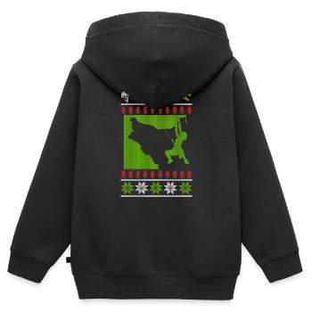 Klettern Bouldern Ugly Christmas - Kinder Premium Organic Zip Hoodie - Schwarz - Hinten - AI Model Kid Male (0cm)