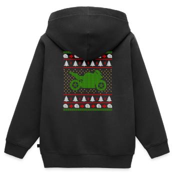 Motorcycle Ugly Christmas Superbike Gift Shirt - Kinder Premium Organic Zip Hoodie - Schwarz - Hinten - AI Model Kid Male (0cm)