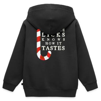 slogan drôle de Noël - Sweat Premium à capuche zippé enfant bio - noir - Dos - AI Model Kid Male (0cm)