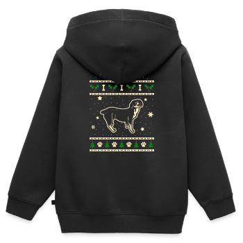 Entlebucher Weihnachtsgeschenk - Kinder Premium Organic Zip Hoodie - Schwarz - Hinten - AI Model Kid Male (0cm)