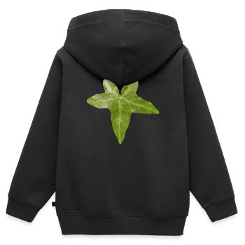 efeu blatt - Kinder Premium Organic Zip Hoodie - Schwarz - Hinten - AI Model Kid Male (0cm)