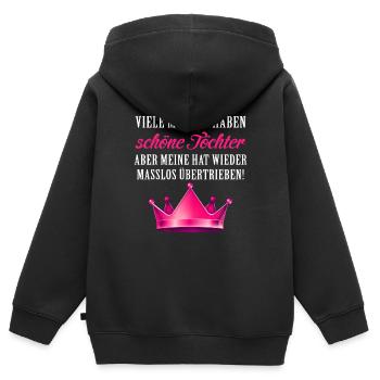 Viele Mütter haben schöne Töchter - Kinder Premium Organic Zip Hoodie - Schwarz - Hinten - AI Model Kid Male (0cm)