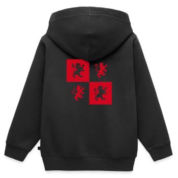 Wappen Potter Löwe ritter Geschlecht red lions fun - Kinder Premium Organic Zip Hoodie - Schwarz - Hinten - AI Model Kid Male (0cm)