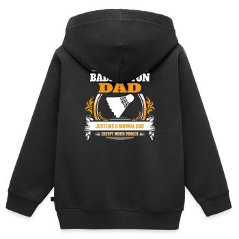 Badminton-Vati-Hemd-Geschenk-Idee - Kinder Premium Organic Zip Hoodie - Schwarz - Hinten - AI Model Kid Male (0cm)
