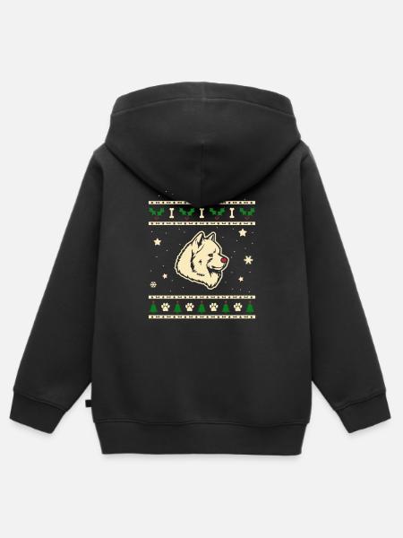 Samojeden Weihnachtsgeschenk - Kinder Premium Organic Zip Hoodie - Schwarz