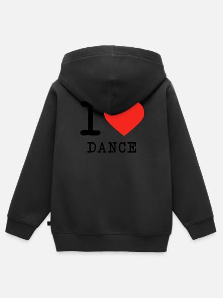 I love Dance - Kinder Premium Organic Zip Hoodie - Schwarz
