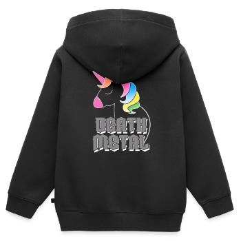 Death Metal Unicorn - Kinder Premium Organic Zip Hoodie - Schwarz - Hinten - AI Model Kid Male (0cm)