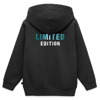 Je suis une édition limitée - Sweat Premium à capuche zippé enfant bio - noir - Dos - AI Model Kid Male (0cm)