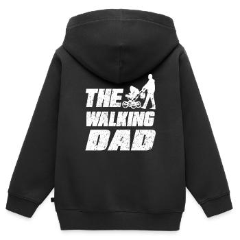 Le père de marche - Sweat Premium à capuche zippé enfant bio - noir - Dos - AI Model Kid Male (0cm)