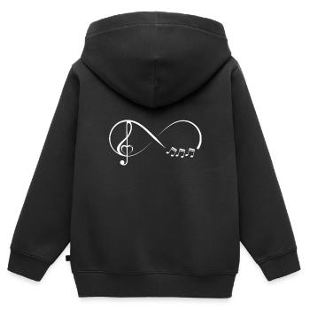 Infinity Musik Geschenk - Kinder Premium Organic Zip Hoodie - Schwarz - Hinten - AI Model Kid Male (0cm)