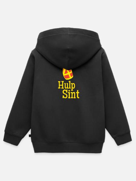 Hulp Sint Sinterklaas - Kinder Premium zip hoodie biologisch - zwart