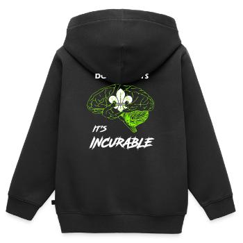 Scout Pfadfinder - Kinder Premium Organic Zip Hoodie - Schwarz - Hinten - AI Model Kid Male (0cm)
