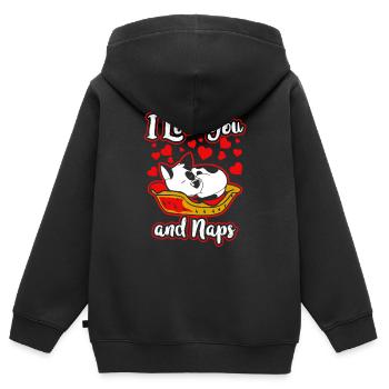 Ich liebe dich Hund Valentinstag Geschenk Liebe Pa - Kinder Premium Organic Zip Hoodie - Schwarz - Hinten - AI Model Kid Male (0cm)