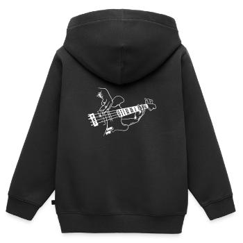 Bass Guitar Player Musique Guitariste Musicien Rock - Sweat Premium à capuche zippé enfant bio - noir - Dos - AI Model Kid Male (0cm)