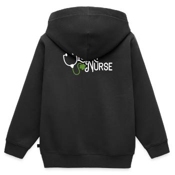 St. Patrick's Day Shirt for Nurse Lucky Nurse Tee - Kinder Premium Organic Zip Hoodie - Schwarz - Hinten - AI Model Kid Male (0cm)