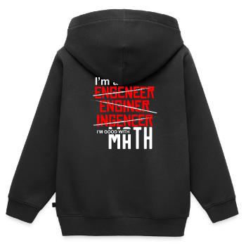 I'm an Engineer - I'm good with math - Kinder Premium Organic Zip Hoodie - Schwarz - Hinten - AI Model Kid Male (0cm)