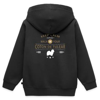 Cotton Dog Shirt - Sweat Premium à capuche zippé enfant bio - noir - Dos - AI Model Kid Male (0cm)