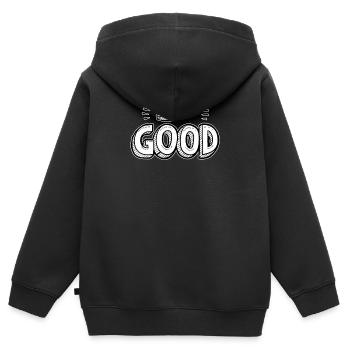 tout simplement bon et BON - Sweat Premium à capuche zippé enfant bio - noir - Dos - AI Model Kid Male (0cm)