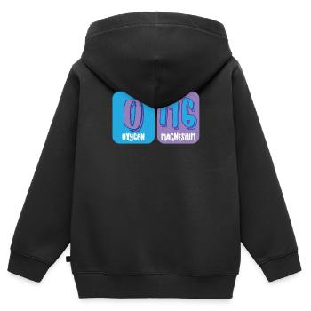 Funny - OMG - Element - Lustig - Cool - Geschenk - Sweat Premium à capuche zippé enfant bio - noir - Dos - AI Model Kid Male (0cm)