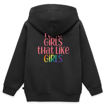 Gay - Girls - Homosexuell - Gay Pride - Geschenk - Kinder Premium Organic Zip Hoodie - Schwarz - Hinten - AI Model Kid Male (0cm)