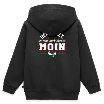 Heimat ist wo man Moin sagt - Kinder Premium Organic Zip Hoodie - Schwarz - Hinten - AI Model Kid Male (0cm)