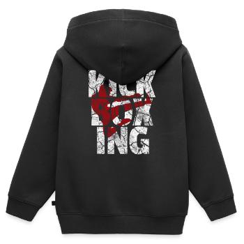 Kickboxing Kickboxer kickboxing lutte cadeau - Sweat Premium à capuche zippé enfant bio - noir - Dos - AI Model Kid Male (0cm)