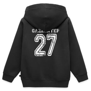 27 Gaziantep Turkish License Plate as a gift - Kids Premium Organic Zip-up Hoodie - black - Back - AI Model Kid Male (0cm)