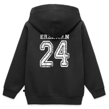 24 Erzincan Turkish License Plate as a gift - Kids Premium Organic Zip-up Hoodie - black - Back - AI Model Kid Male (0cm)