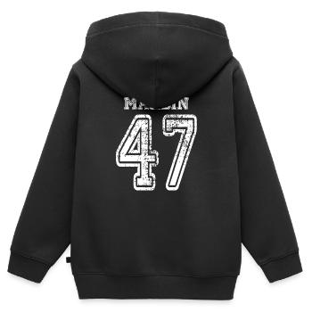 47 Mardin Turkish license plate as a gift - Kids Premium Organic Zip-up Hoodie - black - Back - AI Model Kid Male (0cm)