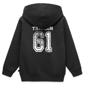 61 Trabzon plaque d'immatriculation turque comme un cadeau - Sweat Premium à capuche zippé enfant bio - noir - Dos - AI Model Kid Male (0cm)