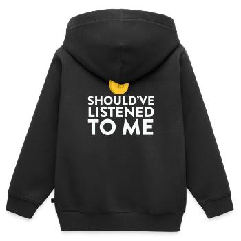 Bitcoin aurait dû m'écouter HODL - Sweat Premium à capuche zippé enfant bio - noir - Dos - AI Model Kid Male (0cm)