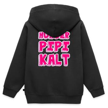 Hunger Pipi Kalt - Kinder Premium Organic Zip Hoodie - Schwarz - Hinten - AI Model Kid Male (0cm)