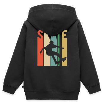 Skateboarding Skater Skateboard Skating Vintage - Kinder Premium Organic Zip Hoodie - Schwarz - Hinten - AI Model Kid Male (0cm)