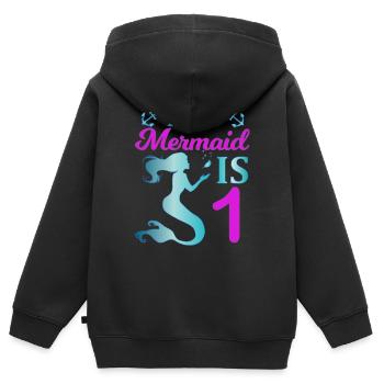 Cette sirène est un - Sweat Premium à capuche zippé enfant bio - noir - Dos - AI Model Kid Male (0cm)
