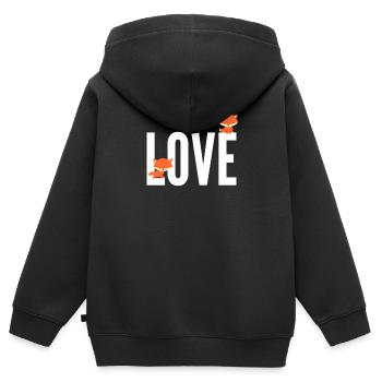Fuchs Love Fox - Kids Premium Organic Zip-up Hoodie - black - Back - AI Model Kid Male (0cm)