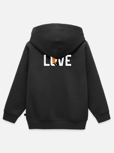 Fuchs Love Fox - Kinder Premium Organic Zip Hoodie - Schwarz