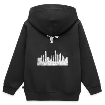 Parkour Le cadeau Parkour Backflip Parcours - Sweat Premium à capuche zippé enfant bio - noir - Dos - AI Model Kid Male (0cm)