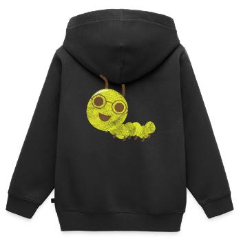 Caterpillar gift worm crawler insect - Kids Premium Organic Zip-up Hoodie - black - Back - AI Model Kid Male (0cm)